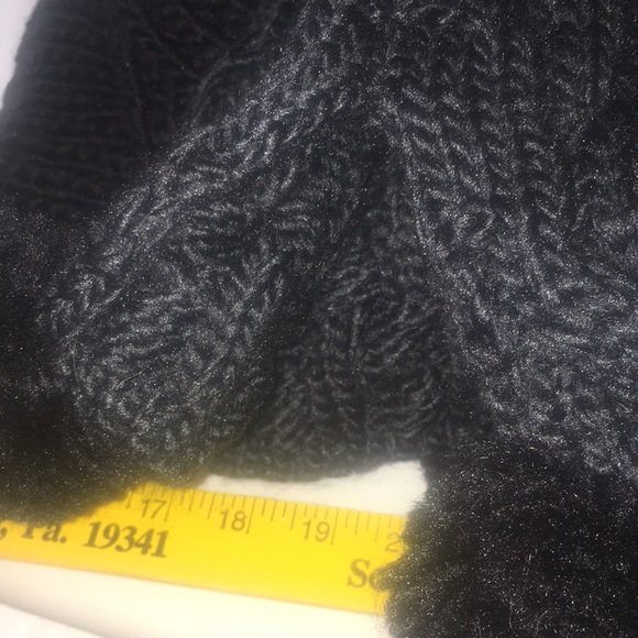 Cable Knit Scarf and Hat with Pom-Poms - Picture 2 of 6